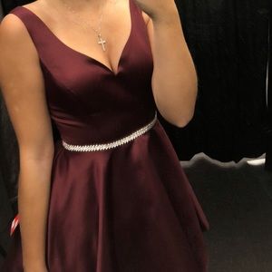 Red satin homecoming dress size M